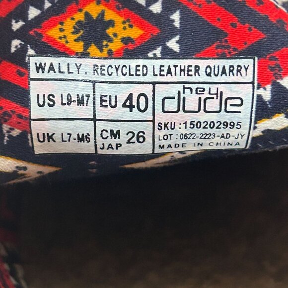 Hey Dude Wally Recycled Leather Quarry Casual Shoes Womens 9 Mens 7 Gray Slip On - Picture 5 of 10